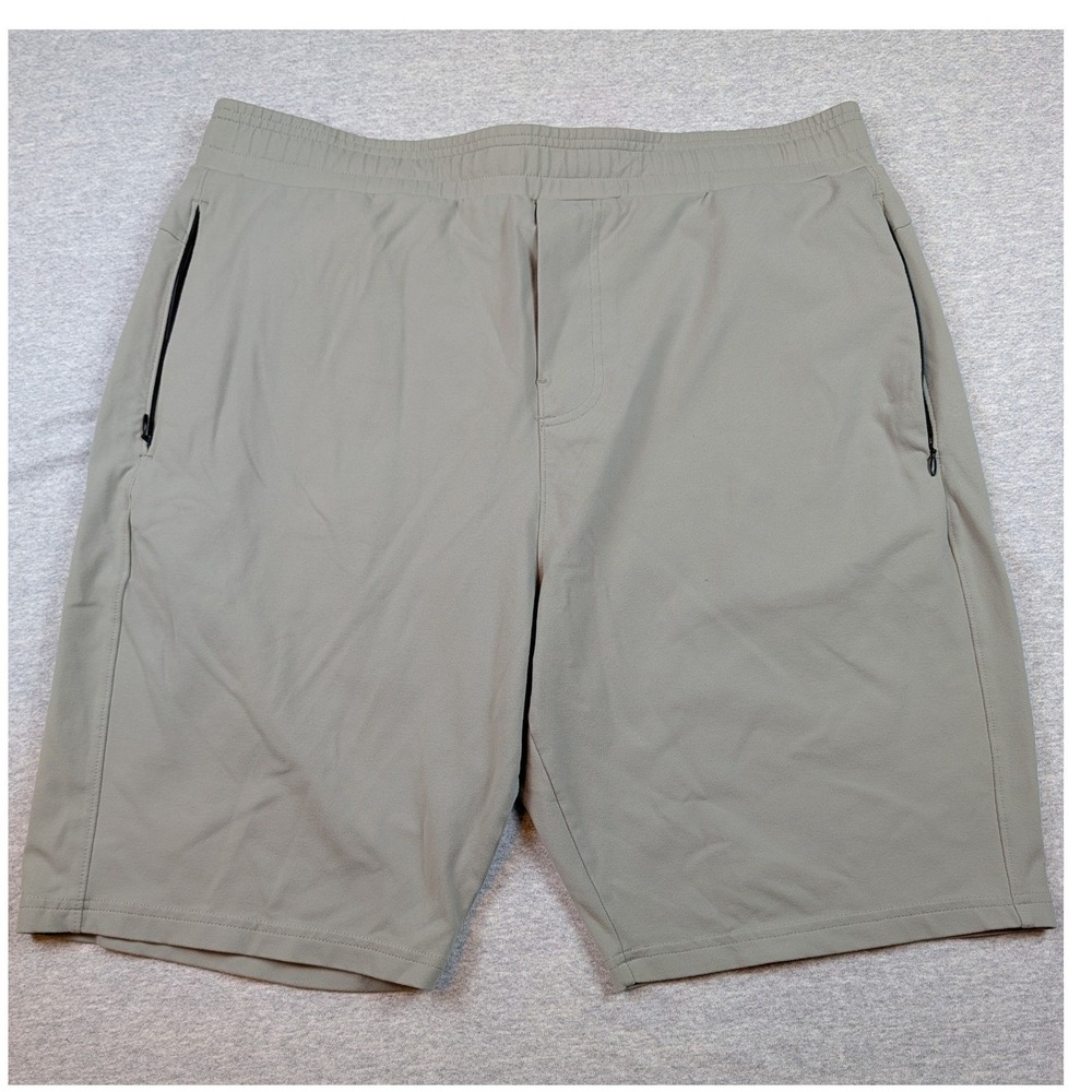38R Public Rec All Day Every Day Shorts Mens 38R Khaki Stretch Zip Pockets